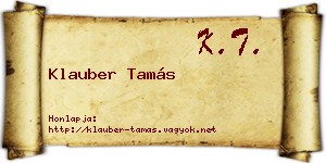 Klauber Tamás névjegykártya